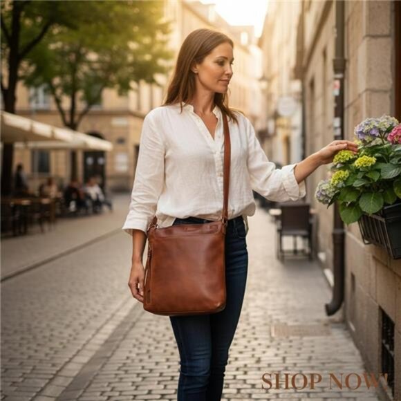 Leather Crossbody Bags for Women - Ladies Sling Handbags - Medium Cross body - Picture 2 of 7